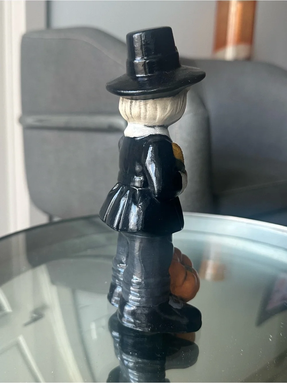 Vintage Hand-painted Ceramic Boy Pilgrim Figurine Thanksgiving Holiday Decor  79
